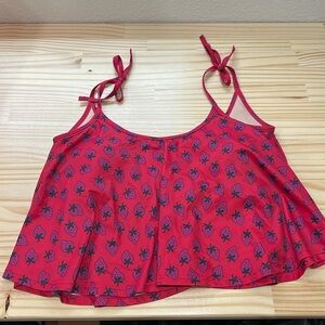 Kortni Jeane Swing Top Large Swim wear strawberries NWOT